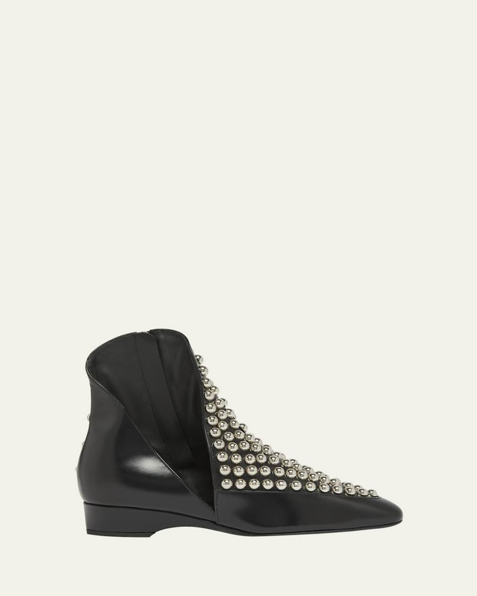 Studded Leather Ankle Booties